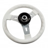 Рулевое колесо ELBA обод белый, спицы серебрянные д.320 мм 