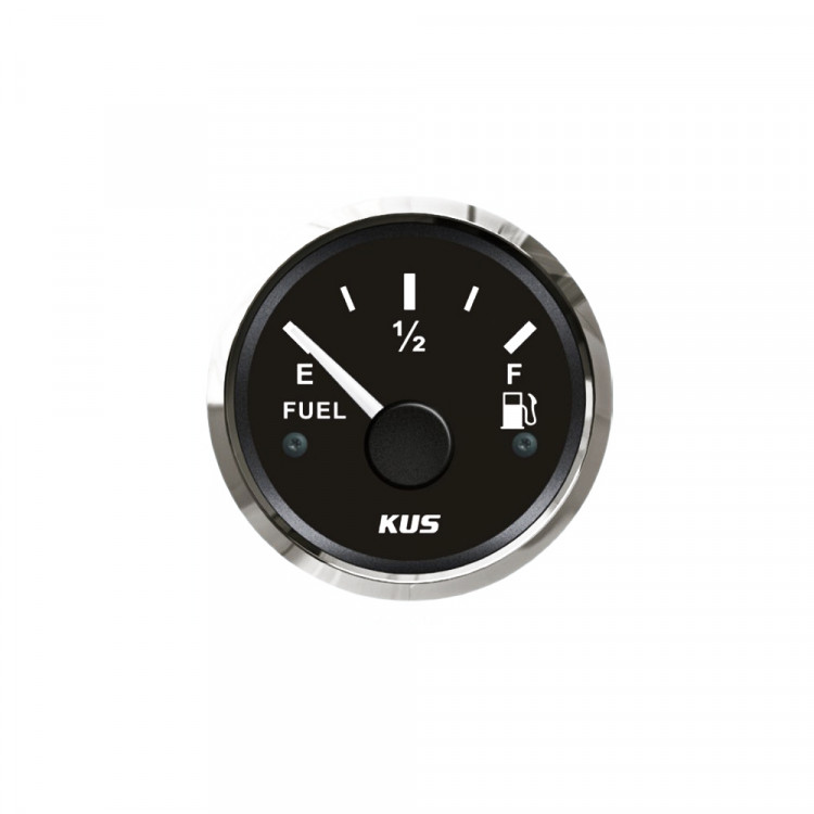 Индикатор уровня топлива KUS Ободок - S.S.316 с черным циферблатом, арт. SK-AKY10005-ts,          KUS 