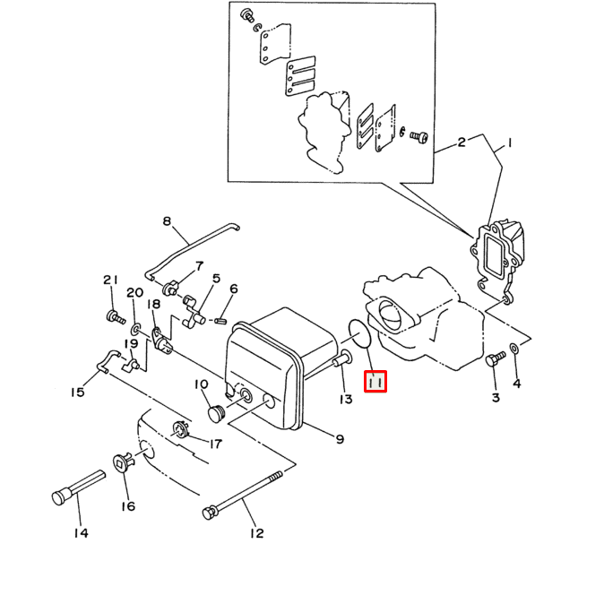 Кольцо уплотнительное воздухозаборника карбюратора Yamaha 9.9-15; 20-25; F9,9-60 (15F-01.02)(Yamaha), арт. 93210-35M86,          POLY-MOTO 