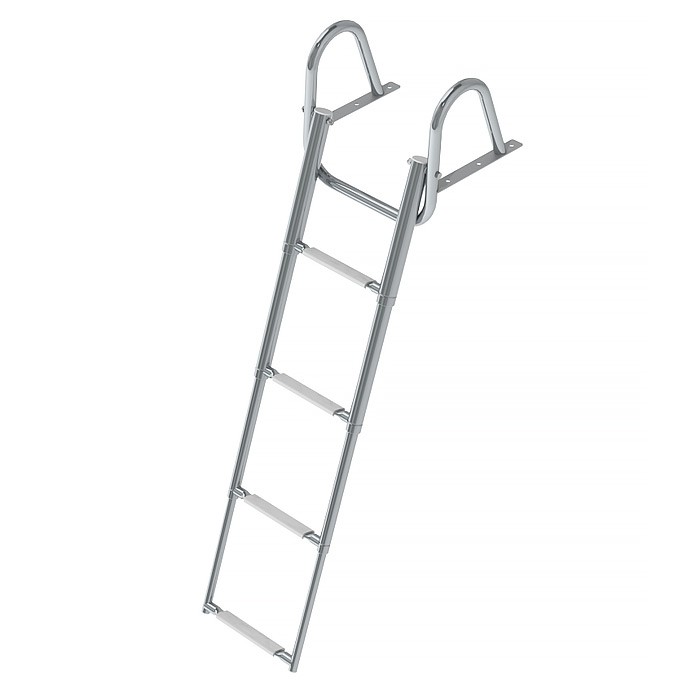Трап телескопический с поручнем 4 ступени (белые ступени), арт. 10269453,  