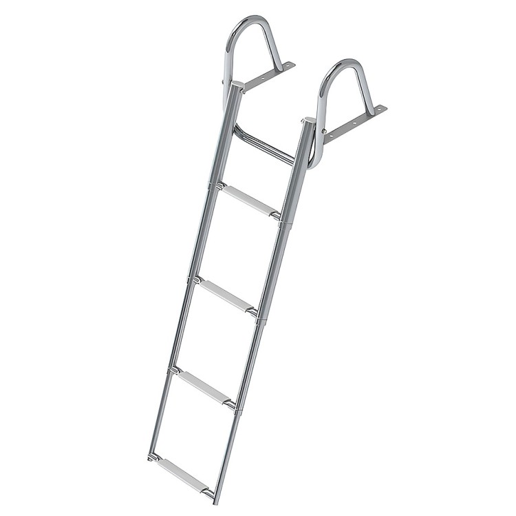 Трап телескопический с поручнем 4 ступени (белые ступени), арт. 10269453,  