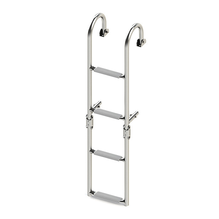 Трап складной с горизонтальным креплением, 4 серых ступени (ширина 220 мм.), арт. 040177GT,          Техномарин 