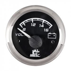 Вольтметр, 8-16 В, черный циферблат