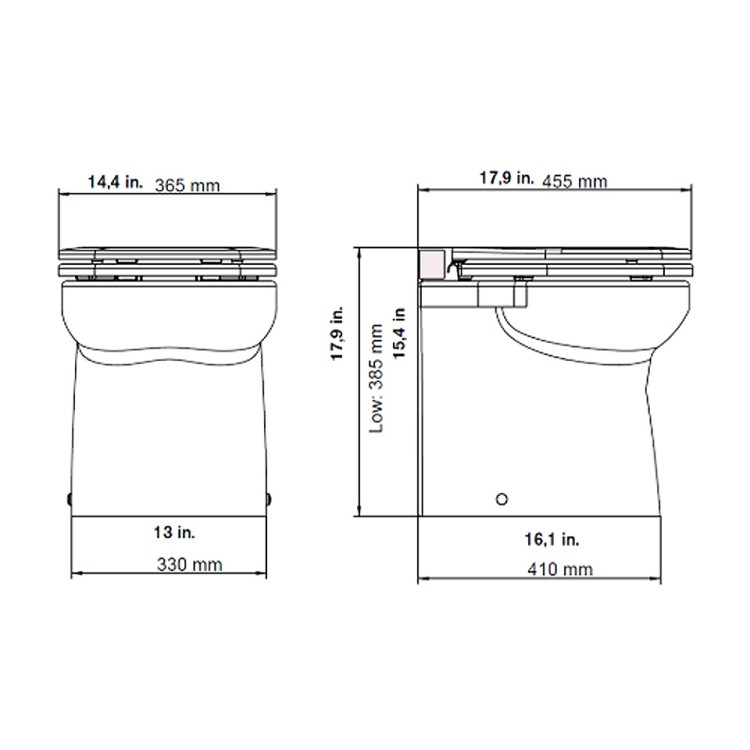 Унитаз электрический Luxury Low, 24 В, арт. 10270614,          Matromarine 