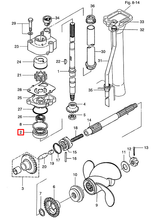 Подшипник шариковый TOHATSU 9,9-18 (15x42x13) (PREMARINE), арт. 9601-0-6302-K (93306-30204-K),          PREMARINE 