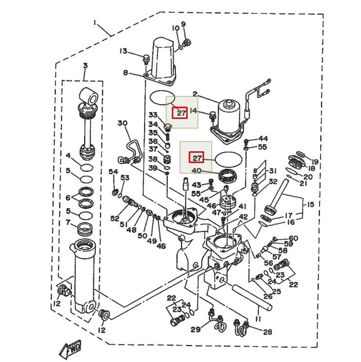 Кольцо уплотнительное гидроподъемника Yamaha 40-225 (Япония), арт. 6E5-43869-00,          Nano Protech 