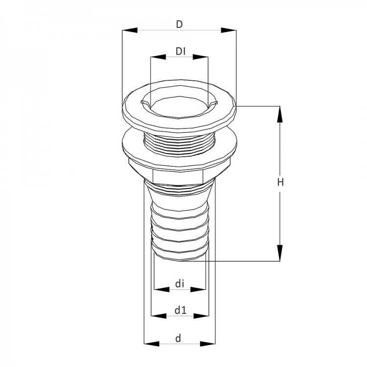 Патрубок водосброса SeaFlo,19 мм, SFDS2-0750-01-ts, арт. SFDS2-0750-01-ts,          SeaFlo 