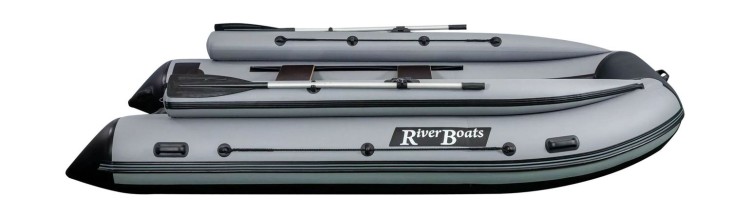Надувная лодка ПВХ, RiverBoats RB 370 НДНД, ф/б, черно-серый, арт. RB370NDFBBG,          RiverBoats 