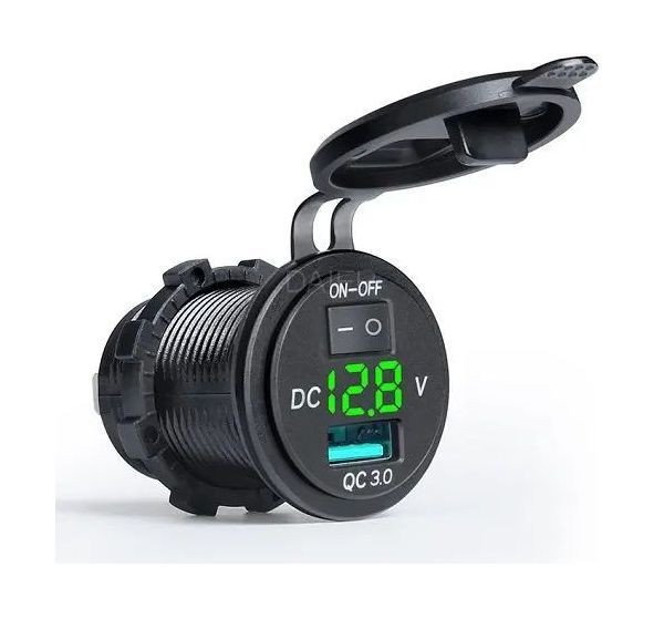 Разъем USB Charger QC3.0 с вольтметром, арт. 4620136058322,          MARINE ROCKET 