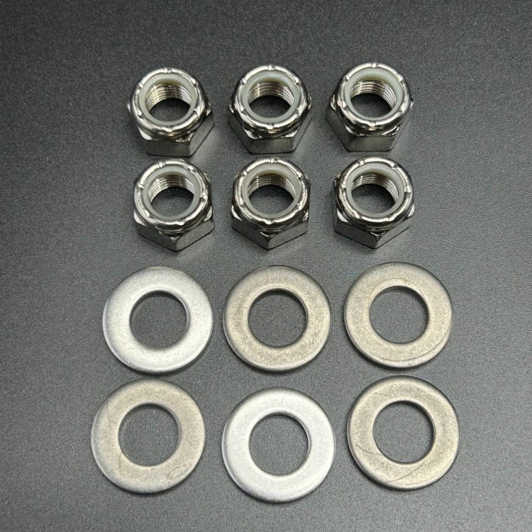 Набор крепёжный гайка+шайба 6 шт. (стальные диам. 9,5 мм) HARDWARE-DRV@2 (Quicksilver), арт. 859116Q01,          MERCURY 