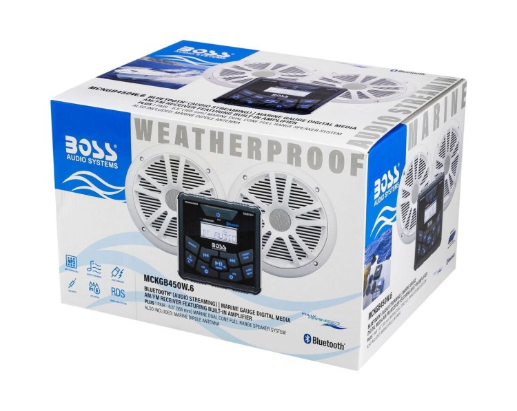 Морская аудиосистема BOSS MCKGB450W.6 (комплект2) (упаковка из 9 шт.), арт. MCKGB450W.6_pkg_9,          Boss Audio Systems 