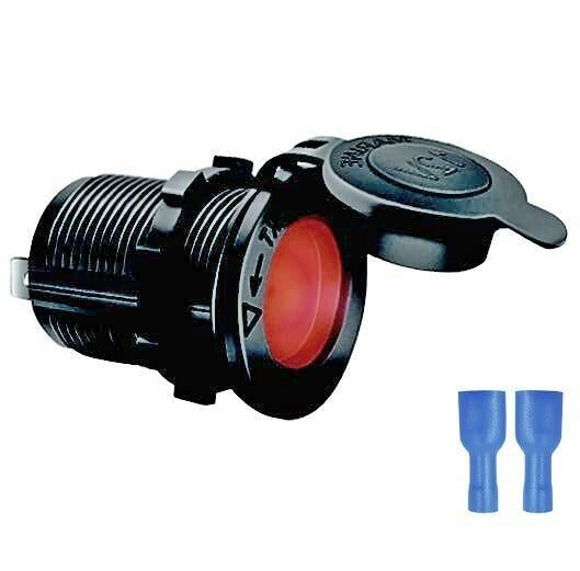 Разъем прикуривателя врезной, светодиодный, красный, арт. AS1011BR,          AAA 